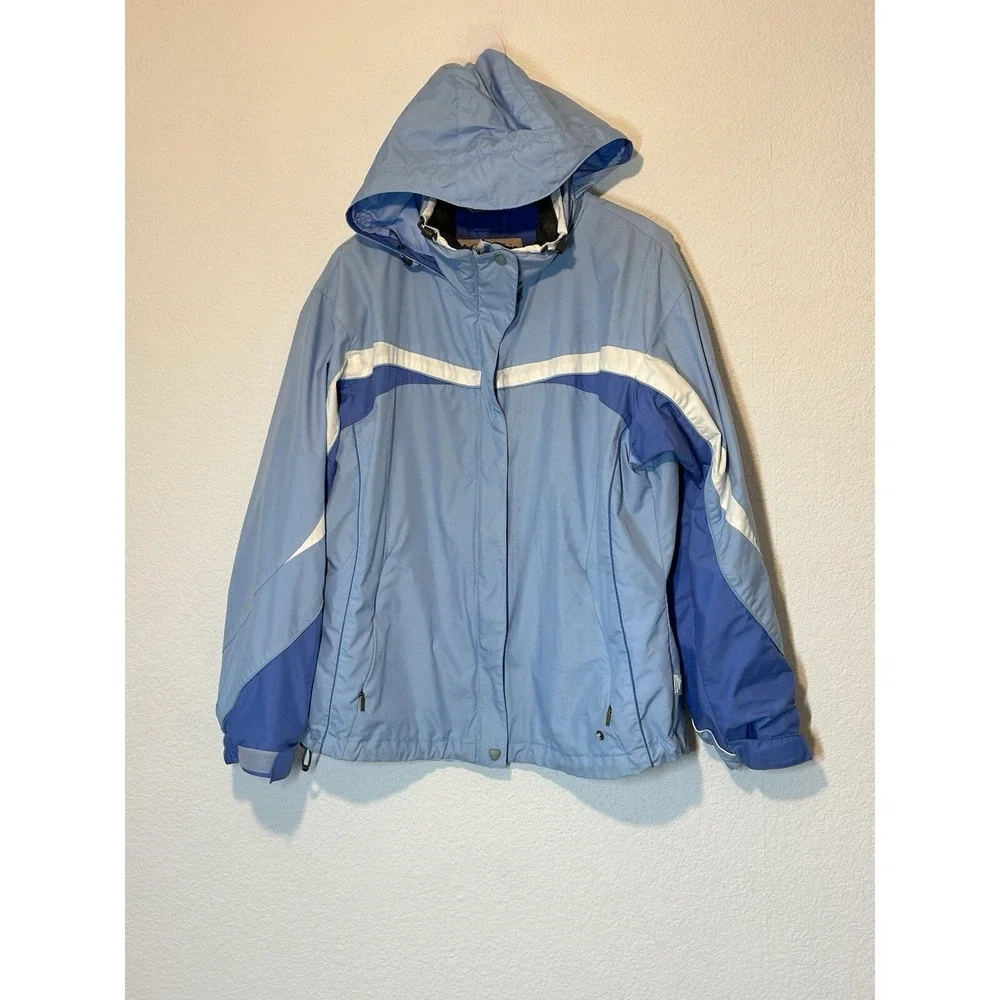 Columbia‎ Vertex Womens Large Jacket Coat Blue Nylon Waterproof Stow Away Hood